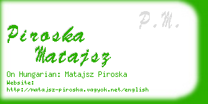 piroska matajsz business card